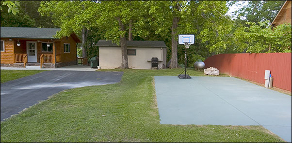 Ashley's Retreat RV site and hoops court